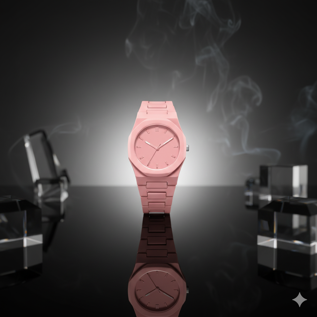 Montre Polycarbone Rose – Style Doux &amp; Moderne