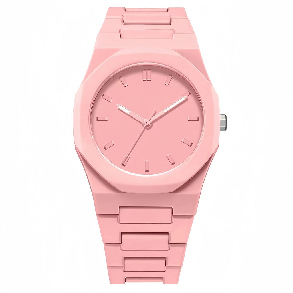 Montre Polycarbone Rose – Style Doux &amp; Moderne