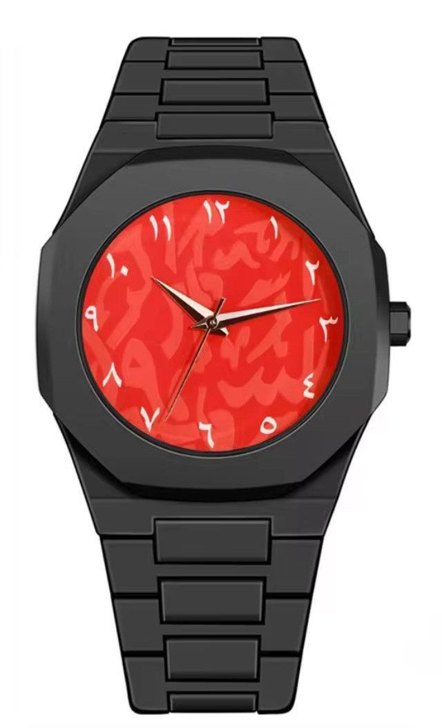 Montre Polycarbone Cadran Rouge – Chiffres Arabes